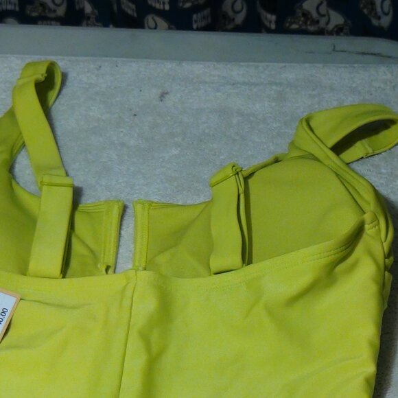 Kona Sol Women's One Piece Swimsuit Tummy Control U-Wire Lime Medium (8-10) - Picture 13 of 16